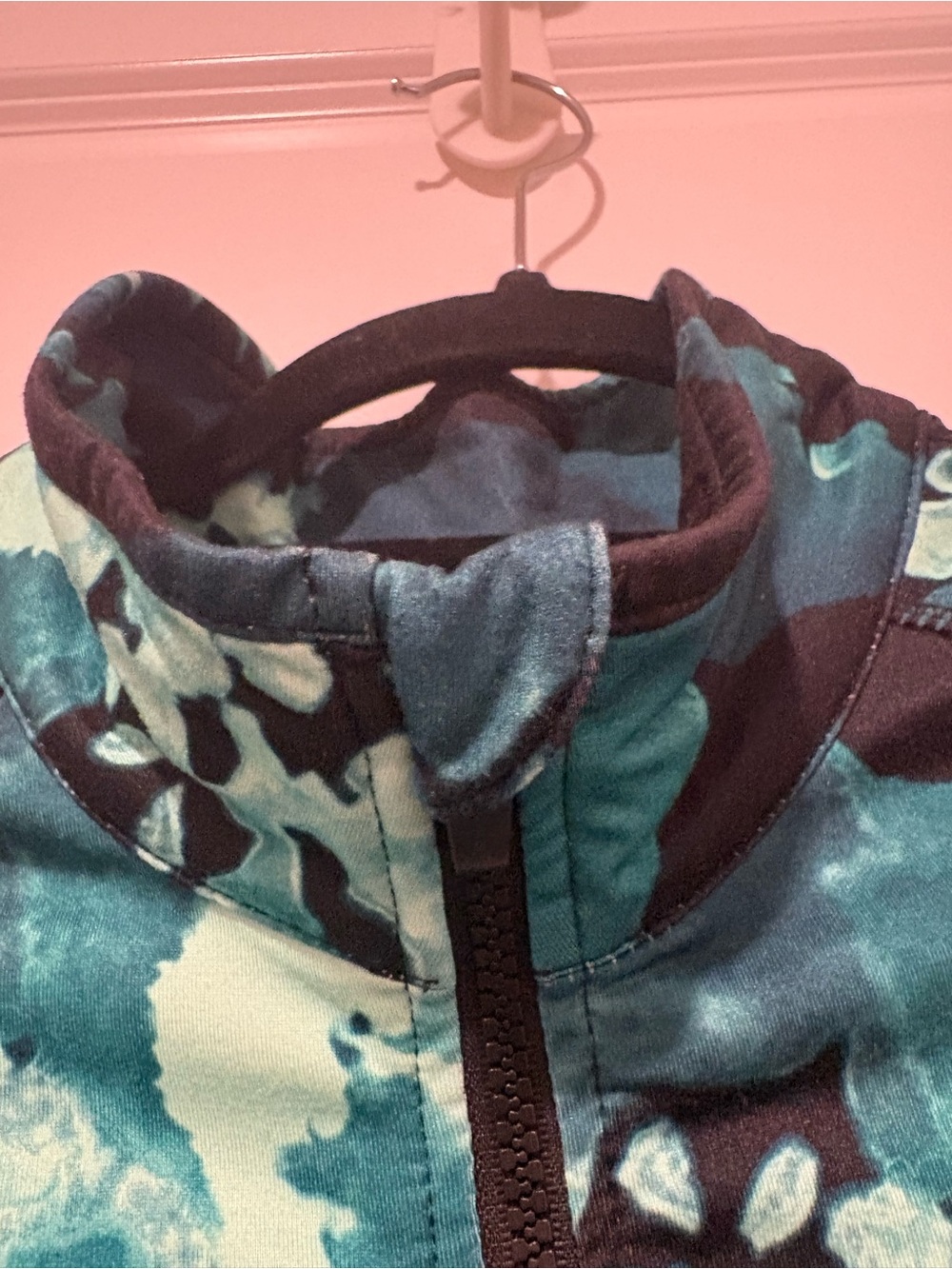Fabletics Teal & Black Patterned Performance Jacket - Picture 4 of 7